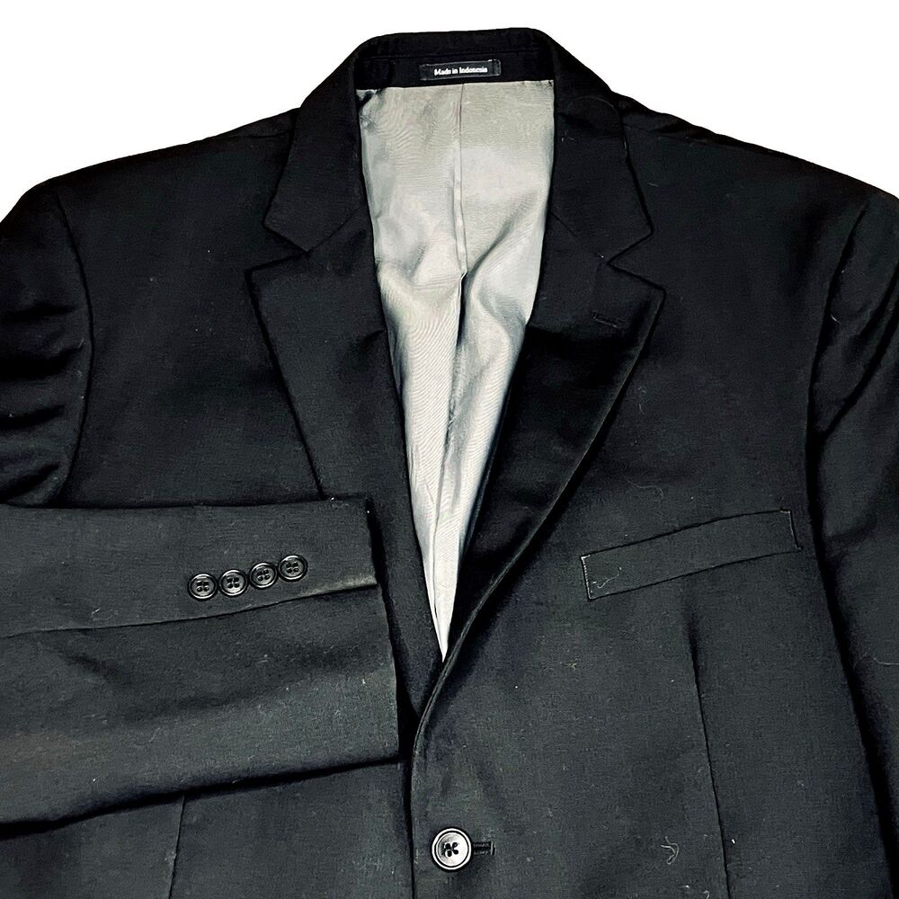 Wilke Rodriguez Sport Coat Black Wool Blend 42 44